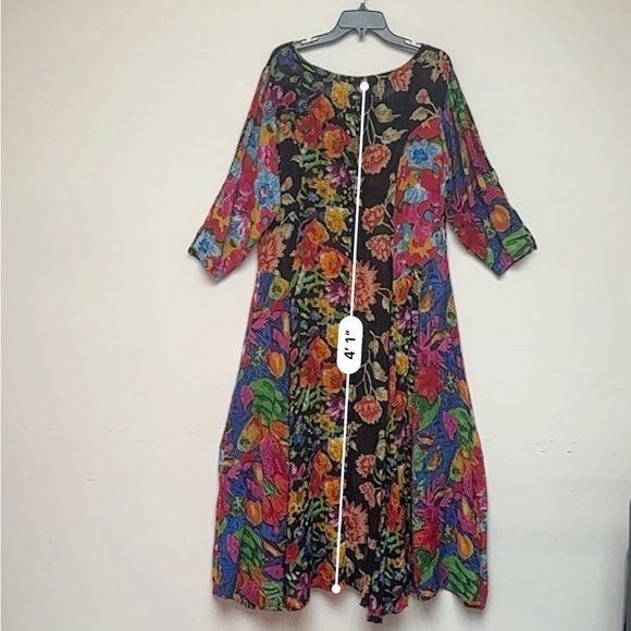 Jasmine by K.V.M Floral Sheer Maxi Dress Size Medium - Picture 9 of 10